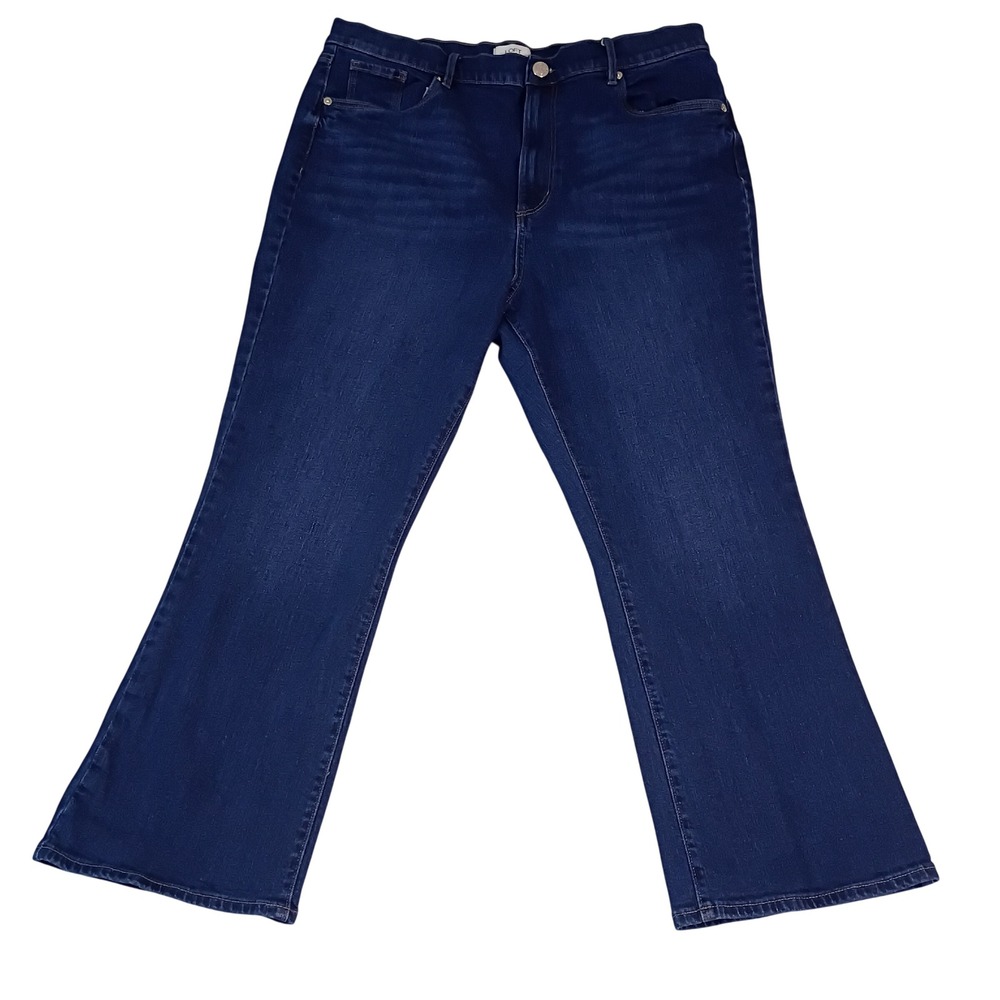Loft Outlet Womens High Rise Flare Crop Jeans Dark Wash Blue Size 33 16 35x26